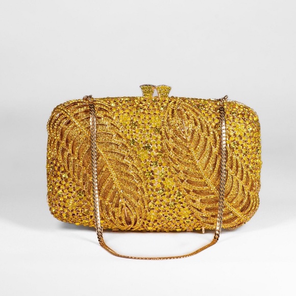 Crystal Clutch with Leaf Details - Picture 2 of 2